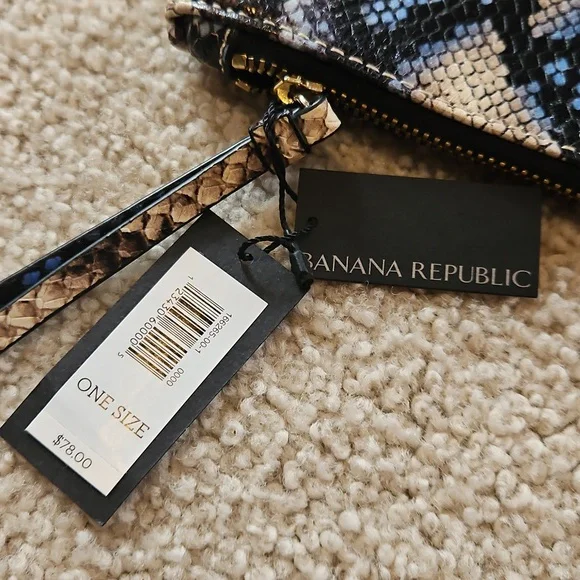 Banana Republic Snake Skin Embossed Leather Clutch Oversized Buttery Soft NWT - Picture 6 of 16